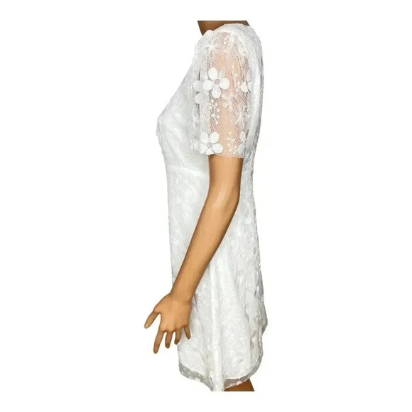 STAUD Sandra white lace mini dress size 12 NWOT - Picture 3 of 13